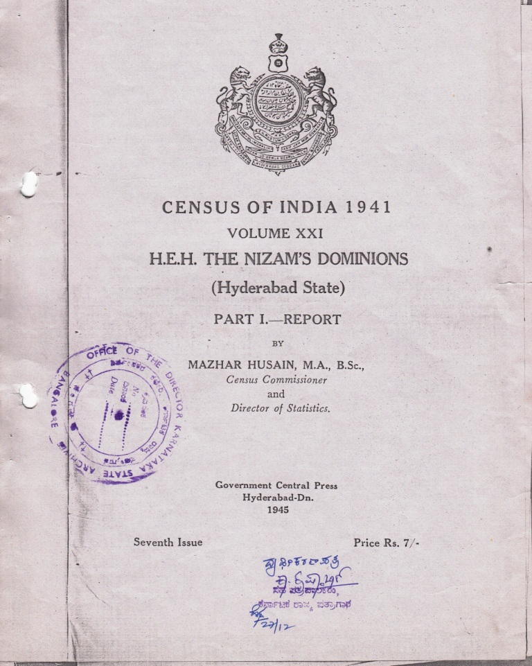 Census of India 1941 Hyderabad State Report_1